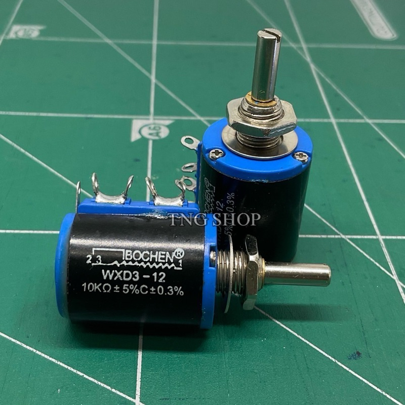 VR โพเทนชิโอมิเตอร์. WXD3-12 1W   1K  2.2K 3.3K 4.7K  10K. 47K VR วอลลุ่มปรับ10รอบ ปรับละเอียด แกน4mm