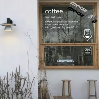สติ๊กเกอร์ กาแฟ / Coffee / Cafe (PVC ไดคัทตกแต่งกระจก ผนัง ประตู)
