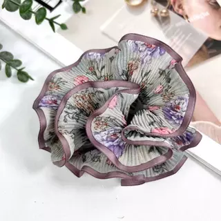 ยางรัดผมสไตล์เกาหลี ผ้าอัดพลีท ดีไซน์สวย ลายดอกไม้น่ารัก งานคุณภาพ ใช้ได้ทุกโอกาส #ยางรัดผม