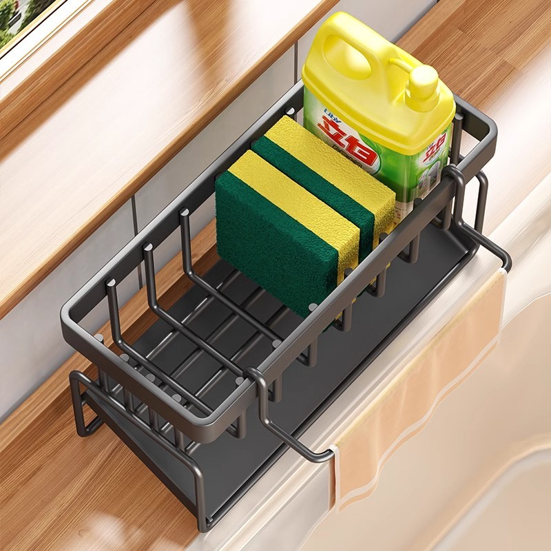 ที่วางฟองน้ํา สแตนเลสแท้ 304 ชั้นวางของในครัว ชั้นวางของสแตนเลส ชั้นวางอุปกรณ์ล้างจาน hiday - รูปที่ 2