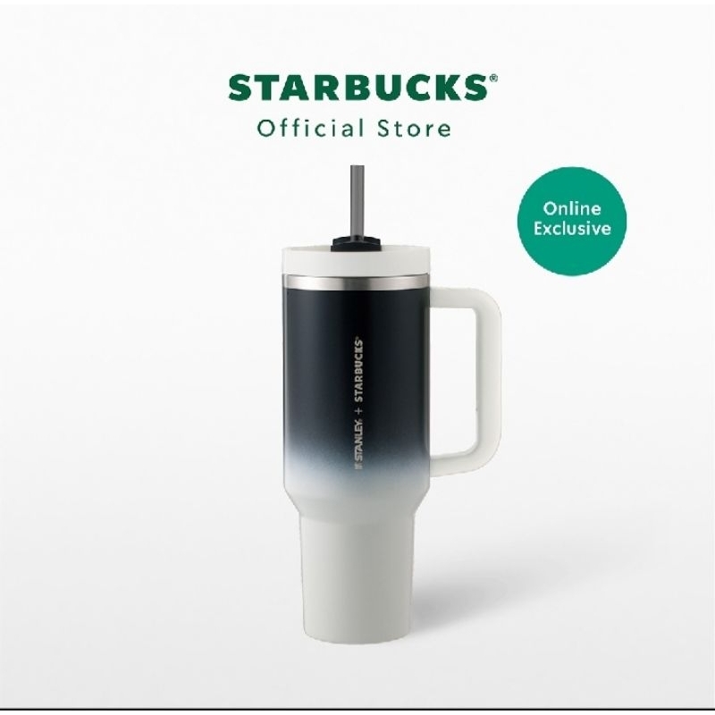 [พร้อมส่ง] Starbucks Stainless Steel Stanley Gradient Black White Cold Cup 40oz.