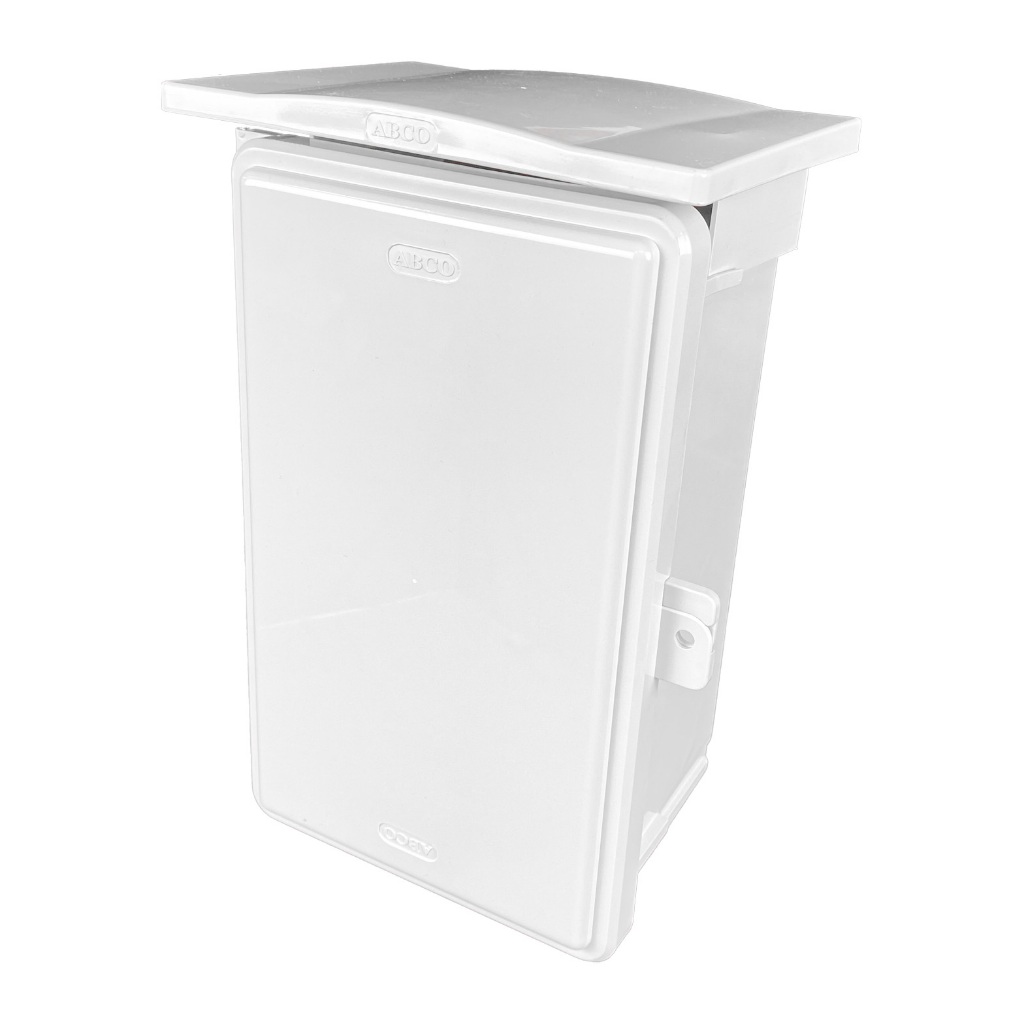 ABCO ตู้พลาสติกกันน้ำ ฝาทึบ มีหลังคา 7x12 นิ้ว A-CA712 มี 2 สี สีขาวและสีเทา - รูปที่ 2