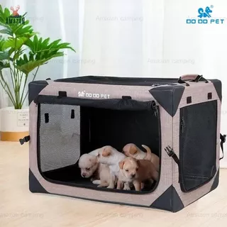DODOPET คอกสัตว์เลี้ยง กรงสัตว์เลี้ยงแบบพกพา ระบายอากาศได้ดี ติดตั้งง่าย พับเก็บได้