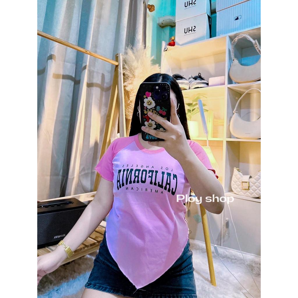 เสื้อสาวอวบ สกรีนรุ่นใหม่แขนสั้น จ49