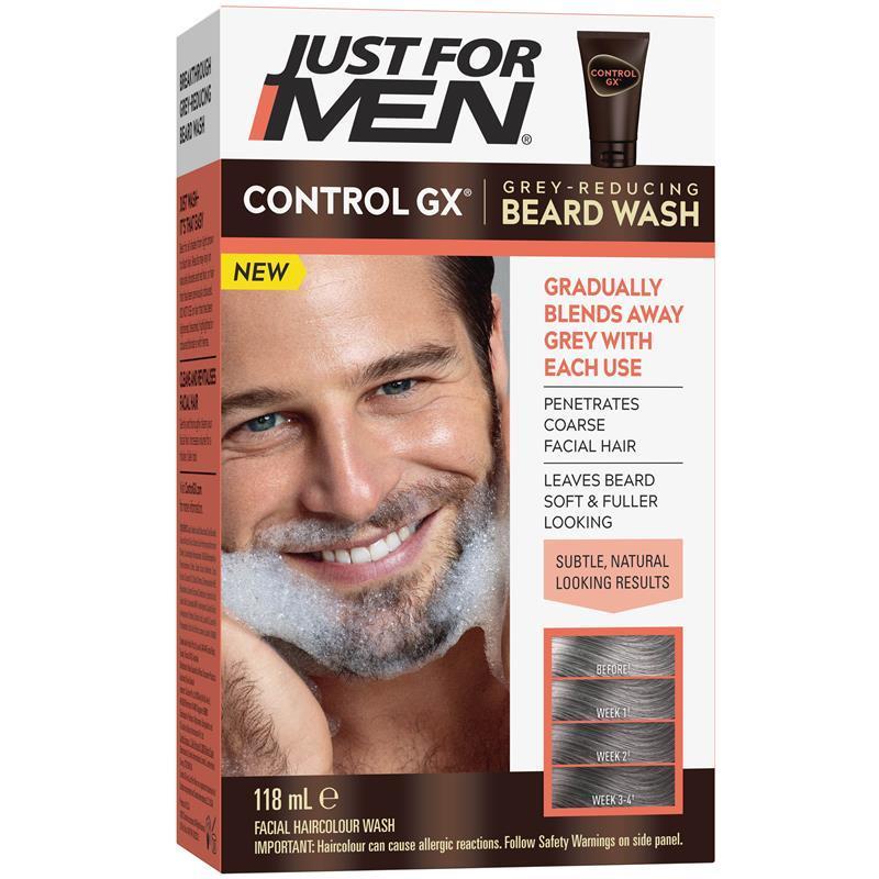 Just For Men Control GX Grey Reducing Beard Wash ผลิตภัณฑ์ทำความสะอาดและเปลี่ยนสีหนวดเคราสูตรพิเศษจากออสเตรเลีย