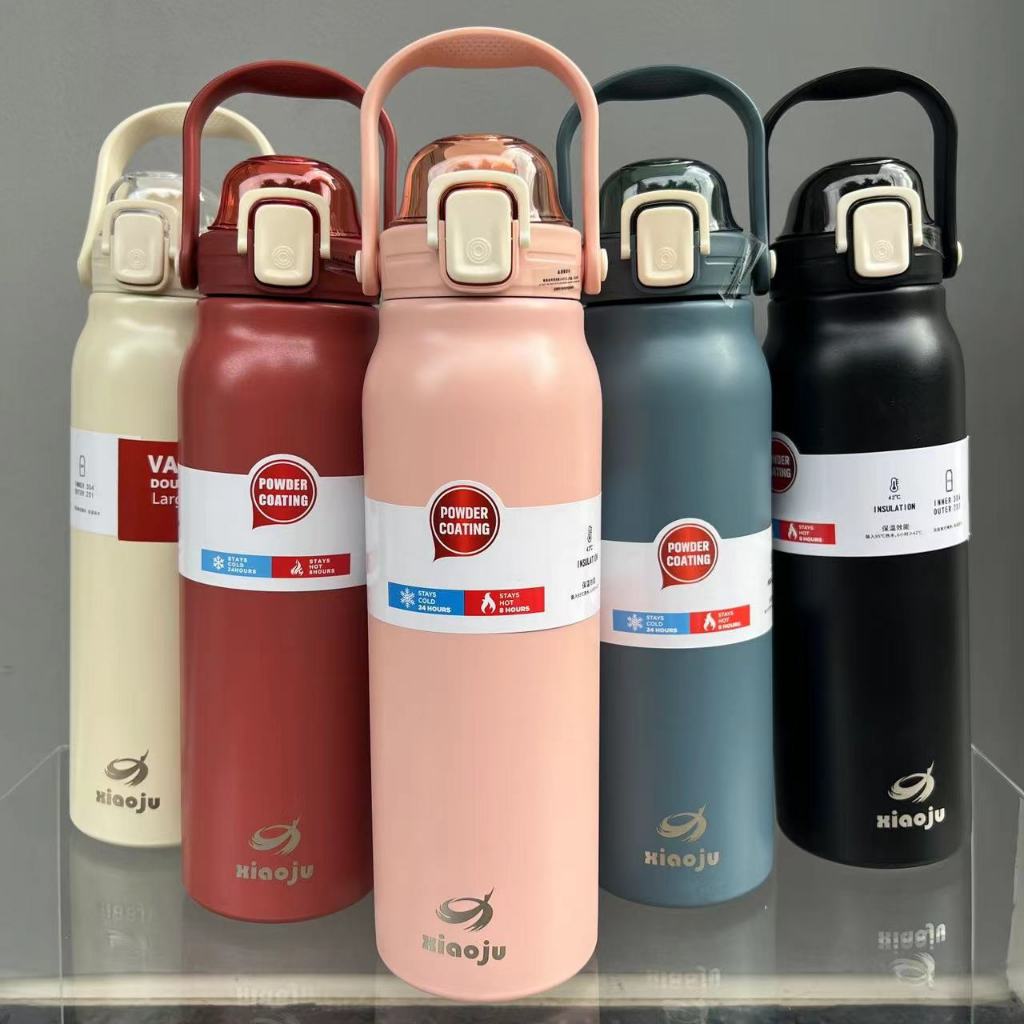 XIAOJU กระบอกน้ำสแตนเลสเก็บความร้อนเเละเย็น รุ่นหูหิ้ว 900ml 1300ml 1700ml
