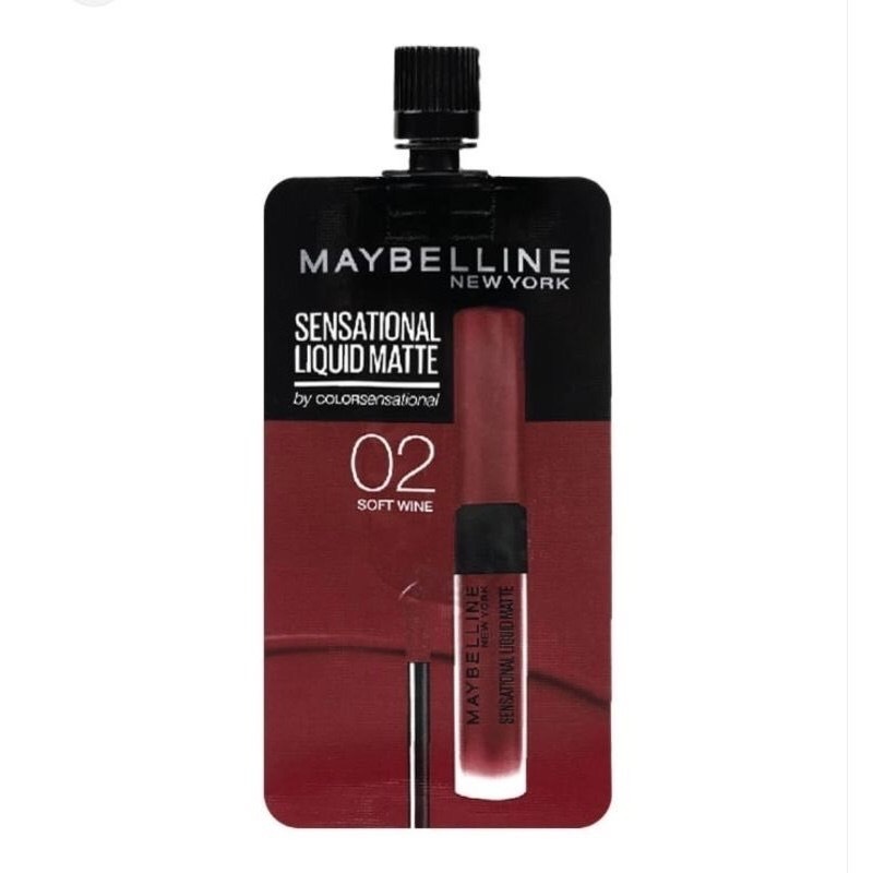 Maybelline new york sensational liquid matte เมย์เบลลีน นิวยอร์ก เซนเซชั่นแนล ลิควิด แมท แบบซอง 2 กรัม Soft02 1 ซอง