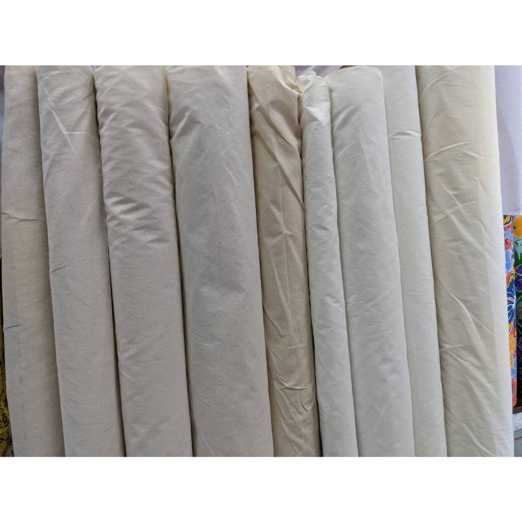 ผ้าฝ้ายดิบTCเกรด A เนื้อดี ขนาด 100x90 ซม. ราคา/เมตร | ผ้าทำหมอน กระเป๋า ปูโต๊ะ แว๊กซ์ขน ฉากถ่ายรูป