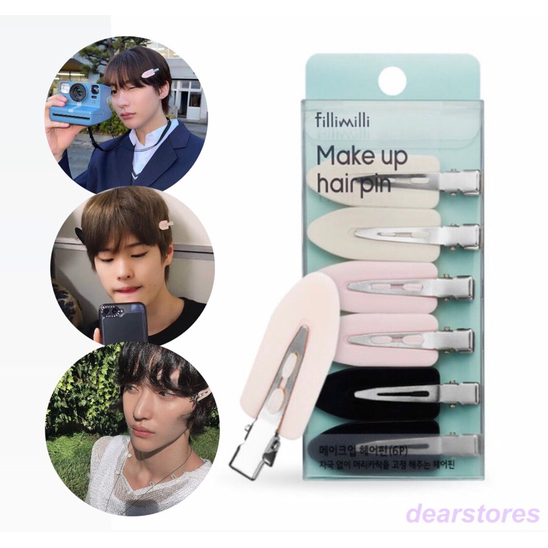 🍀 พร้อมส่ง/แท้ (กิ๊บแบบน้อง RIIZE) 🌷 FILLIMILLI MAKE UP HAIR PIN Set 6 อัน 🍀