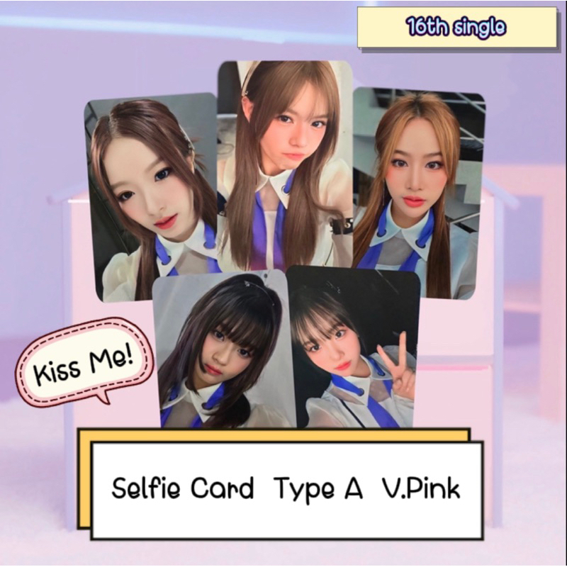BNK48 CGM48 Selfie Card Type A  Kiss Me ให้ฉันได้รู้ 16th single Pink ver.  มีเก็บเงินปลายทาง ราคา ถูกที่สุด ดีลบีเคเค