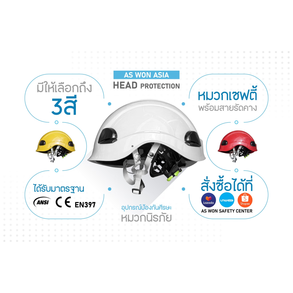 หมวกนิรภัยใช้สำหรับป้องกันการกระแทรก งานที่สูง ปีนเขา ปั่นจักรยาน Climbing Style Safety Helmet