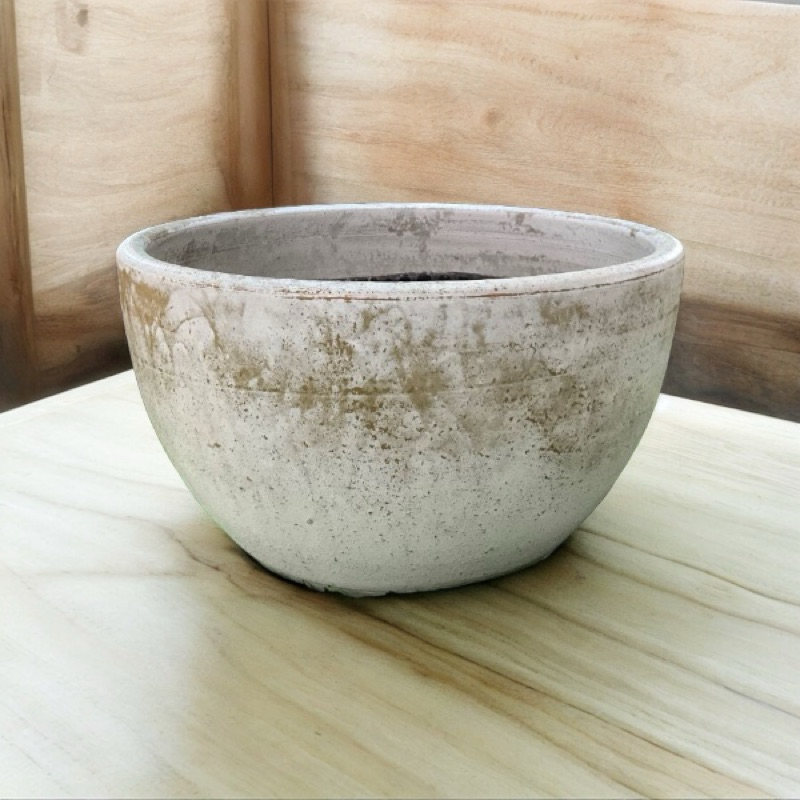 Flowerpot กระถางดินเผาทรงถ้วย วินเทจสไตล์ ขนาด 32 x 17 cm.