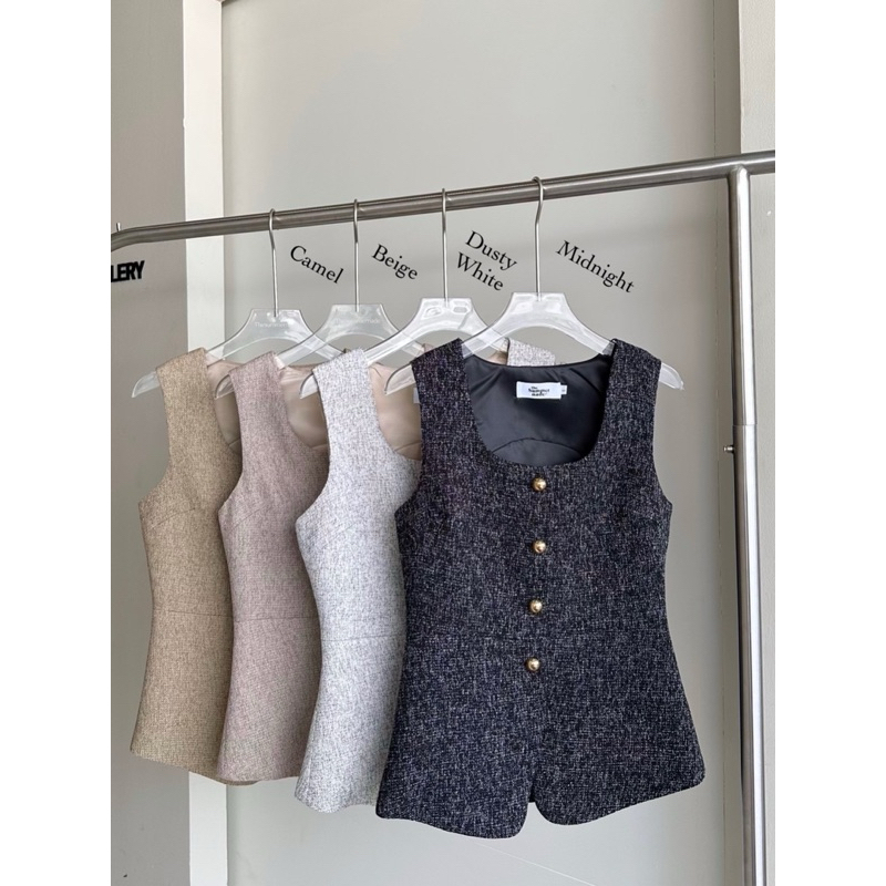 Thesummernade : Irene vest เสื้อกั๊กผ้าทวิต