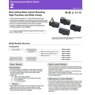 Micro switch รุ่น Z-15GW22-B (รับประกันสินค้า 1 เดือน) มีสินค้าพร้อมส่งในไทย