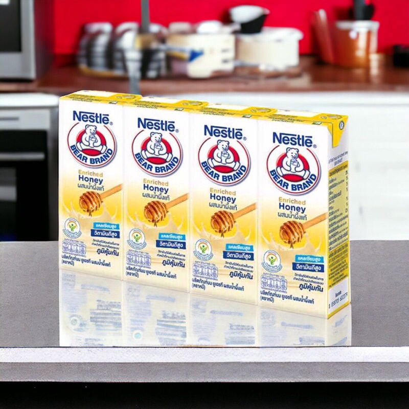 (แพ็ค 4) นม UHT ตราหมี เอ็นริช รสน้ำผึ้ง 170 ml.