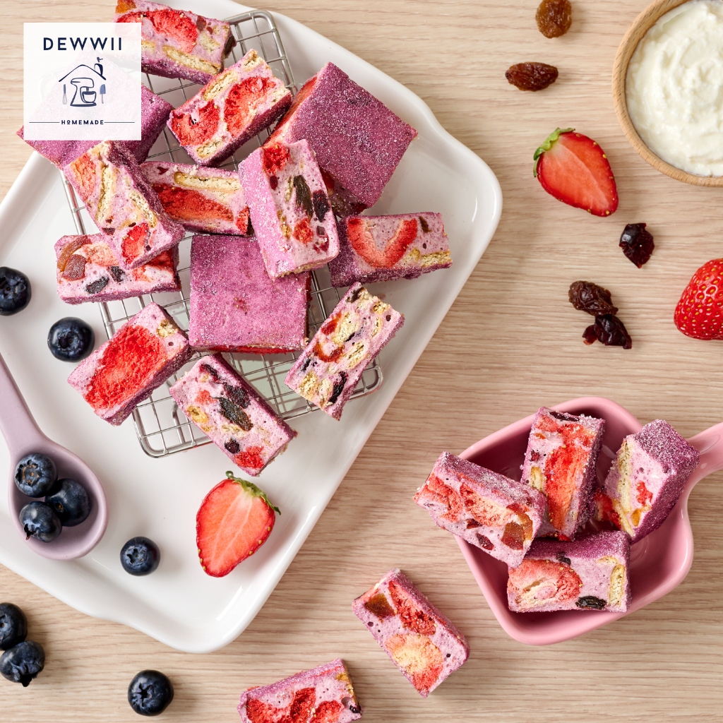 (เจ้าดังในตต.) Dewwii ขนมนูกัต ขนมตังเมไต้หวัน รสบลูเบอร์รี่โยเกิร์ต (Blueberry Yogurt)