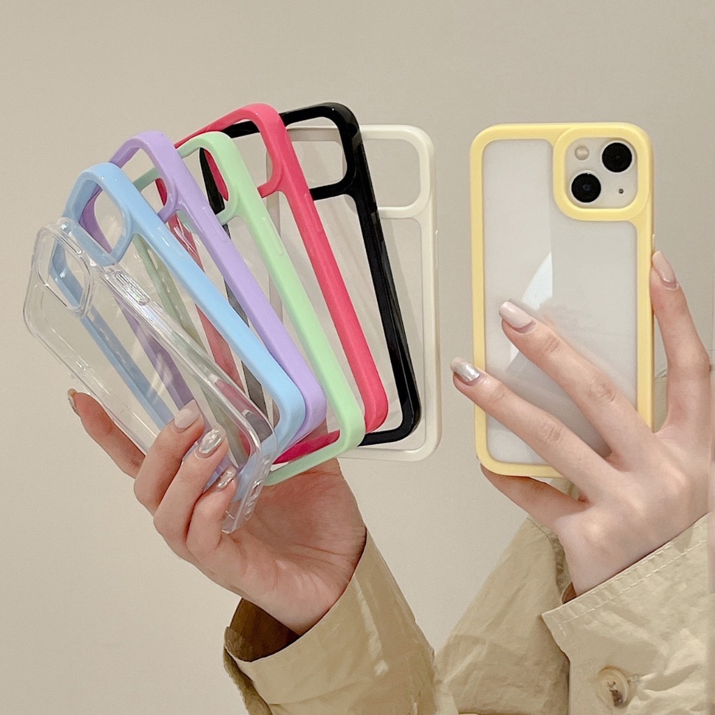 เคสขอบยาง เหลือง ชมพูเข้ม ดำ ม่วง ขาว เคสเรซิ่น เคสไอโฟน