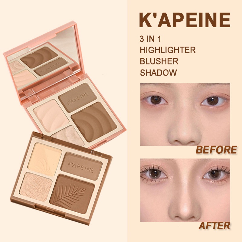 Windind K'APEINE ไฮไลท์ / บลัชเชอร์ / จานเงา 4 ใน 1 แต่งหน้าผงเส้นขอบ