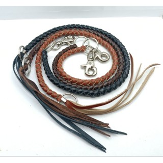 สายหนังถัก สายหนังห้อยกระเป๋า หนังแท้ ยาว 50 Cm.