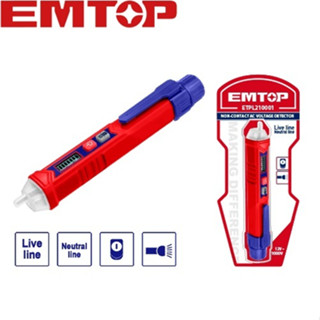 EMTOP ปากกาวัดแรงดันไฟฟ้า 12V - 1000V จอแสดงผล แบบไม่ต้องสัม…