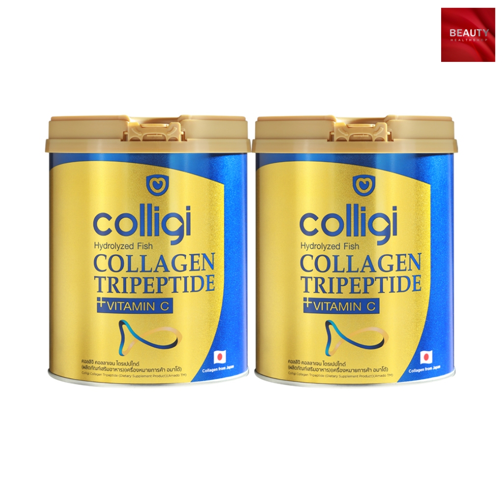 (กระปุกใหญ่) Colligi Collagen Tripeptide คอลลาเจน คอลลิจิ (200 g. x 2 กระป๋อง)