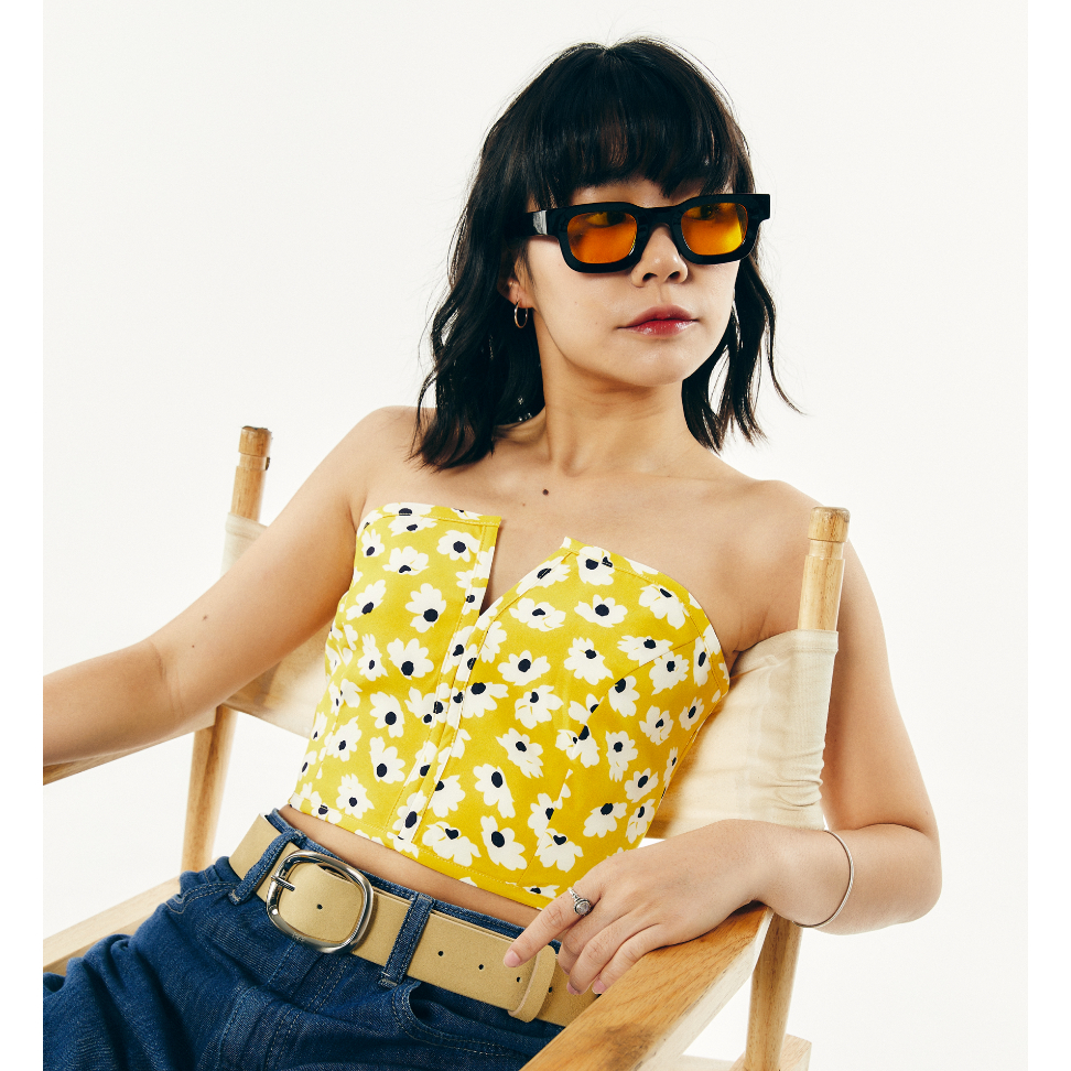 sanay closet - Daisy Top Set เซ็ทเสื้อเกาะอก มาพร้อมผ้าผูกผม