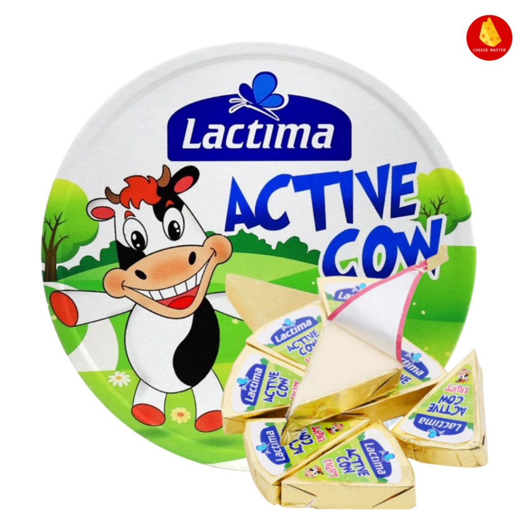 ชีสสามเหลี่ยม ชีสหวาน ชีสทานเล่น Lactima active Cow Cheese Triangle Prtion 120g