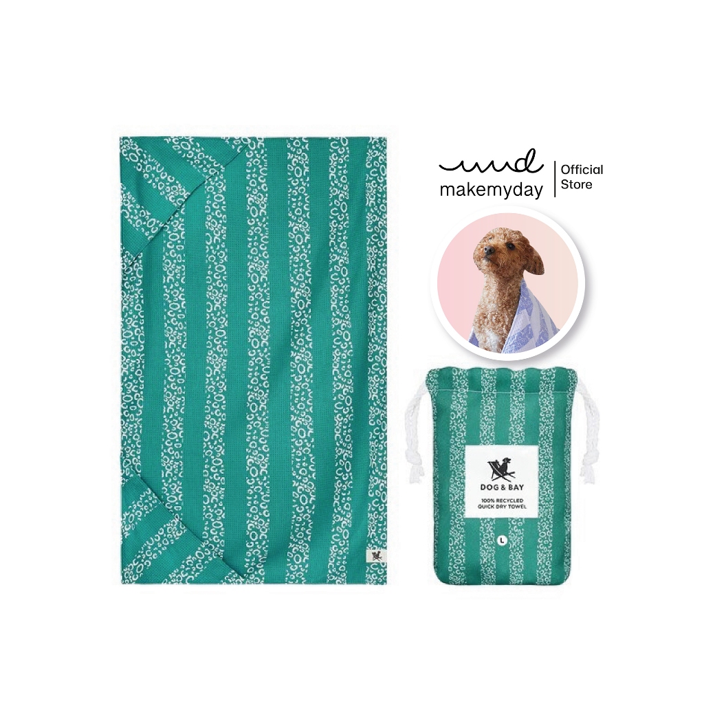 Dock(Dog)&Bay ผ้าเช็ดตัวสัตว์เลี้ยง สี Woofs Go Wild (Size L)