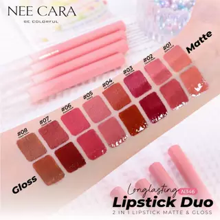 N346 Nee Cara Lipstick Duo 2 in 1 Lipstick matte & Gloss