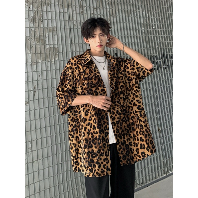 เสื้อเชิ้ตผู้ชาย leophard shirt ลายเสือ