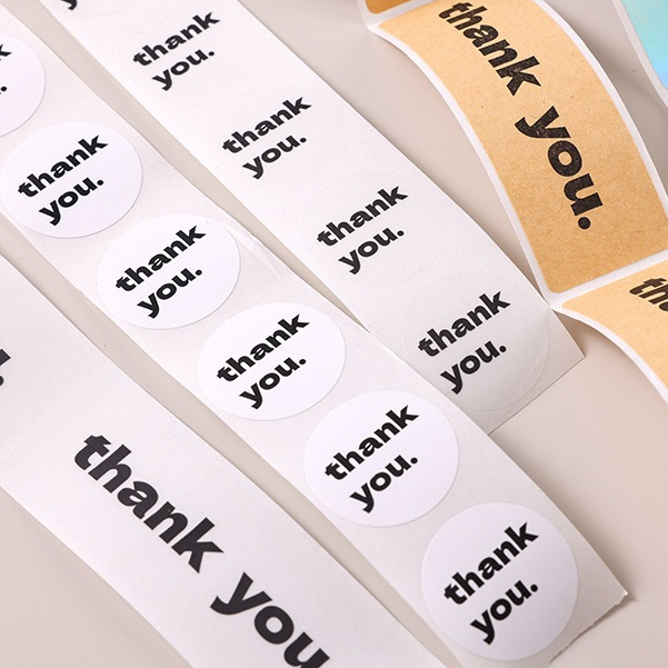 ( LY ) สติกเกอร์ THANK YOU โทน ขาว-ดำ