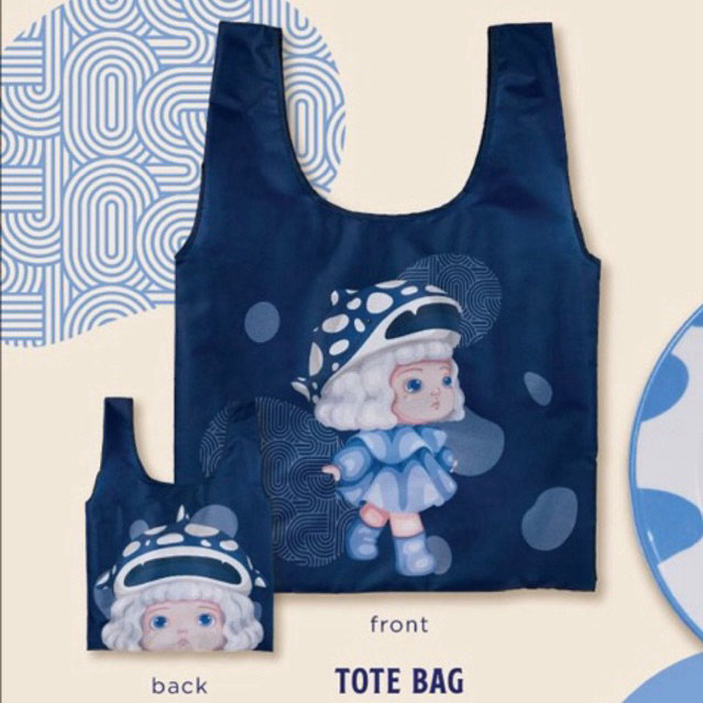 ✅ส่งด่วน✅  ลดเพิ่ม 30%🐙🐋Tote Bag ลายน้องชาล็อต Collection Connect the Dots" ออกแบบพิเศษระหว่าง Jo's Banoffee x Mackcha🐋🐙