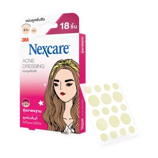 3M Nexcare Acne Dressing 3เอ็ม ซับสิว แปะสิว รุ่นมาตราฐาน /รุ่นบาง (1 กล่อง 18 ชิ้น)