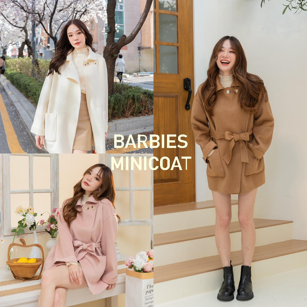 Barbies wool coat // Minicoat โค้ททรงสวย ความยาวใส่เป็นมินิเดรสได้เลย ดีเทลน่ารักมาก ***มีกระดุมแต่ง3เม็ดด้านบนค่ะ