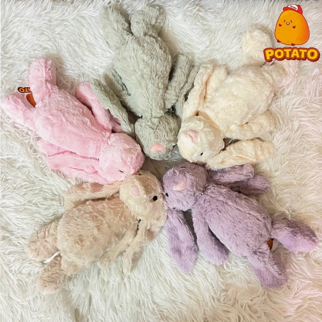 Potatotoystudio ตุ๊กตากระต่ายหูยาว มี 5 สี กระต่ายขนนุ่มปุย 25Cm. พร้อมส่ง