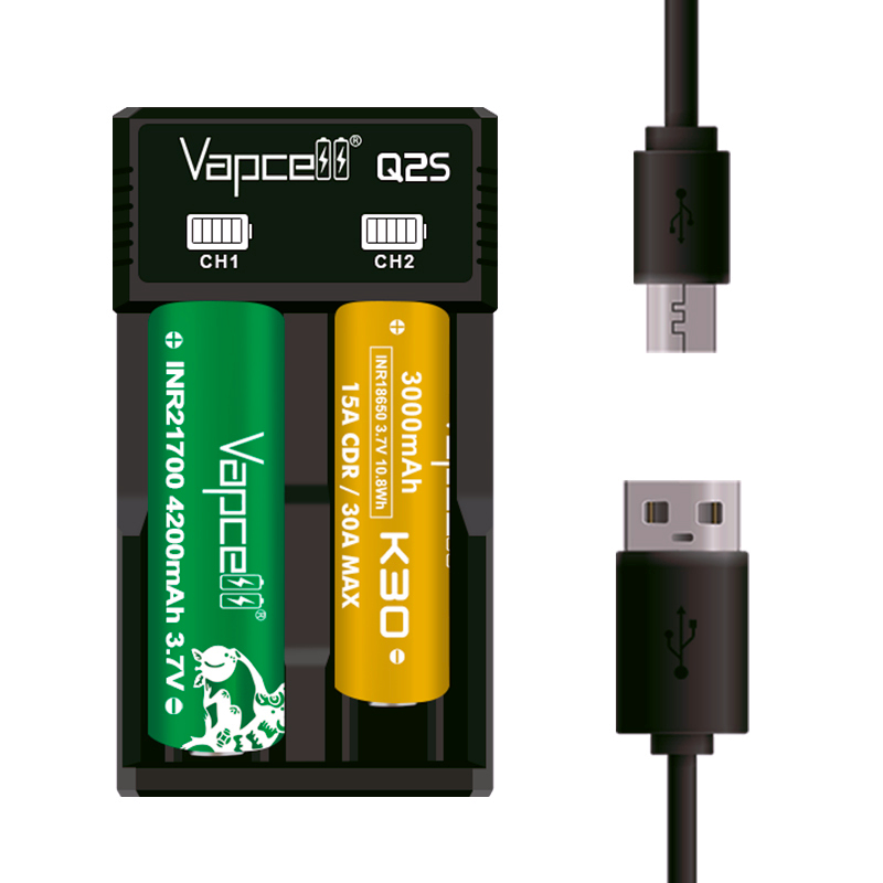 Vapcell Q2S charger เครื่องชาร์จถ่าน แบบ 2 ช่อง
