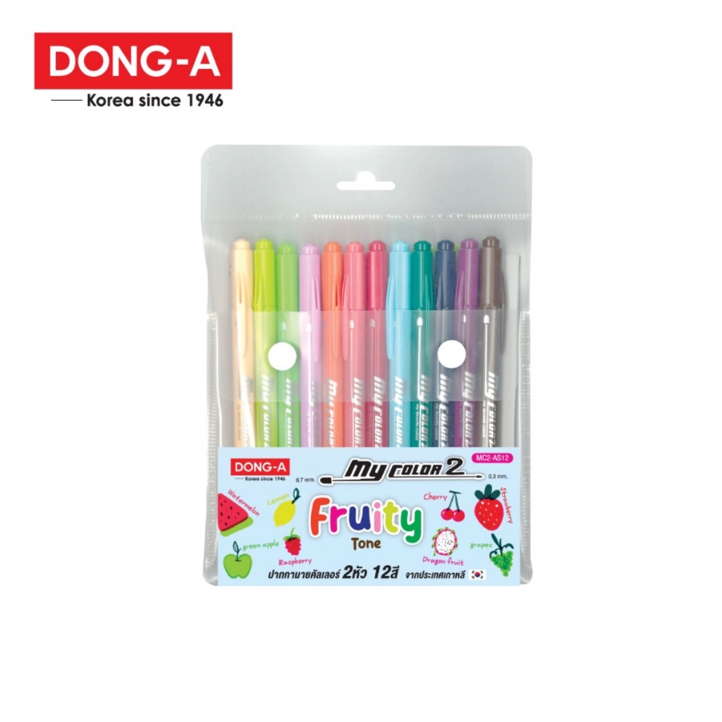 DONG-A (ดองอา) ปากกาสี My Color 2 เซ็ต 12สี ปากกามายคัลเลอร์ รหัส MC2-AS12