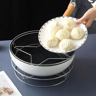 ชั้นวางหม้อสแตนเลสในครัว ชั้นวางหม้อนึ่งในครัว ชั้นวางกระทะสองชั้น