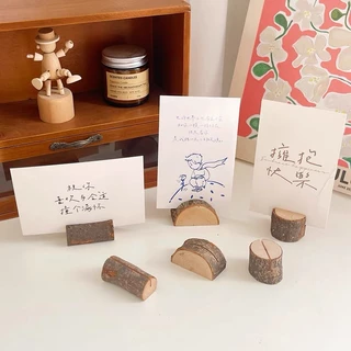 OurHome [พร้อมส่ง] ที่ใส่บันทึกข้อความไม้ Wooden message memo holder ตกแต่งโต๊ะ คลิปภาพ แฮนด์เมด ของตกแต่งบ้าน