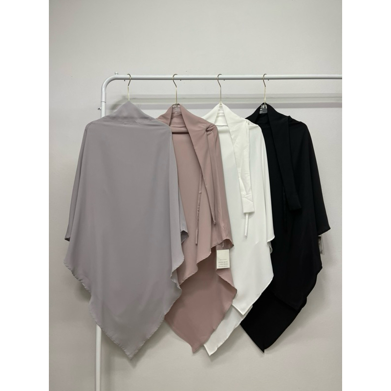 Hijab Khimar ฮิญาบฝรั่งเศล  ผ้าคลุม ใส่แบบปิดหน้าและเปิดหน้า 2 in one