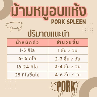 ม้ามหมูอบแห้ง ไม่ปรุงรส ขนมหมา YCrazy