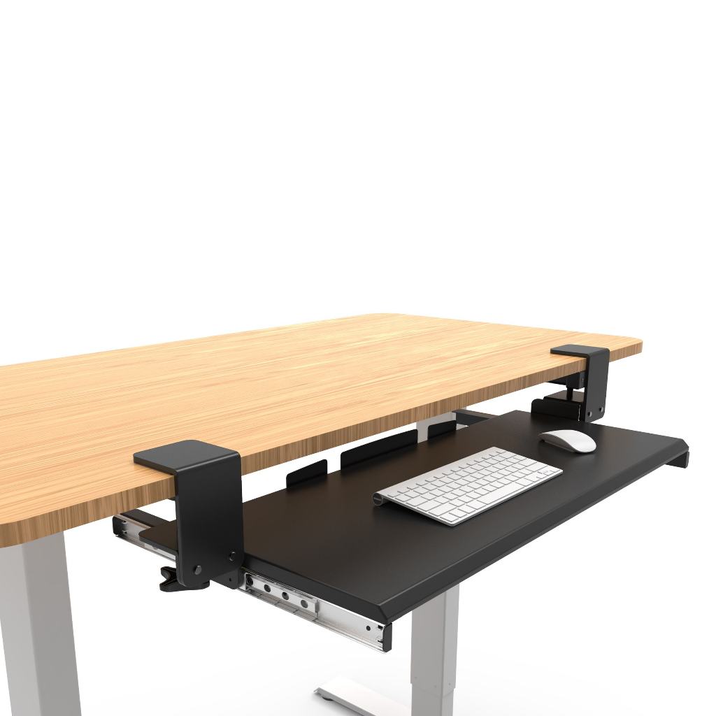 ที่วางคีย์บอร์ด Keyboard tray ถาดวางคีย์บอร์ดและเมาส์ แบบหนีบโต๊ะ ไม่ต้องเจาะโต๊ะ ไม่ต้องเจาะ
