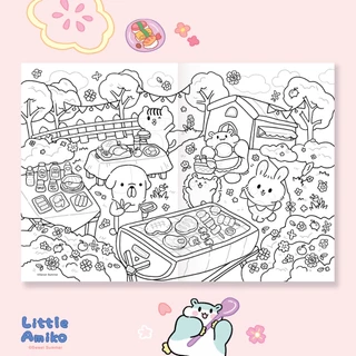 สวีทซัมเมอร์ : สมุดภาพระบายสี Little Amiko ลาย Travel Deliciously