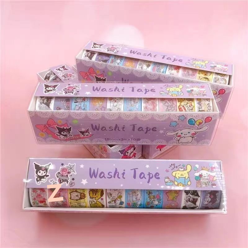 สติกเกอร์เทปวาชิ ลายการ์ตูน Kuromi Sanrio สําหรับตกแต่งสมุดภาพ DIY จํานวน 10 ม้วน ต่อชุด ราคา ถูกที่สุด ดีลบีเคเค แกลเลอรีภาพที่ 5