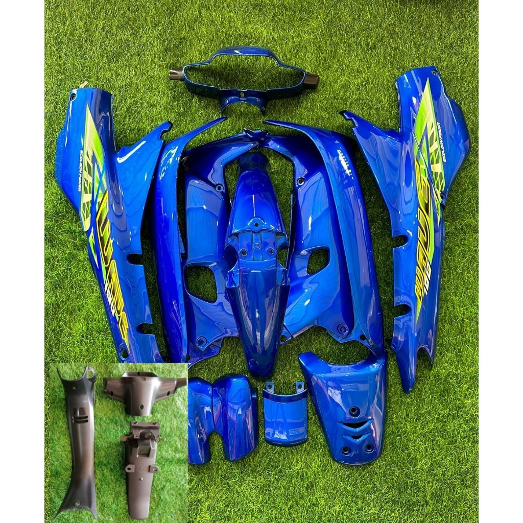 ชุดสีเวฟ110เก่า เวฟ100 งานABS สี 2 K พร้อมสติ๊กเกอร์ ใส่รุ่นเวฟ110เก่า เวฟ100 (สีน้ำเงินทั้งคัน) สินค้างานเทียม เกรด ARM