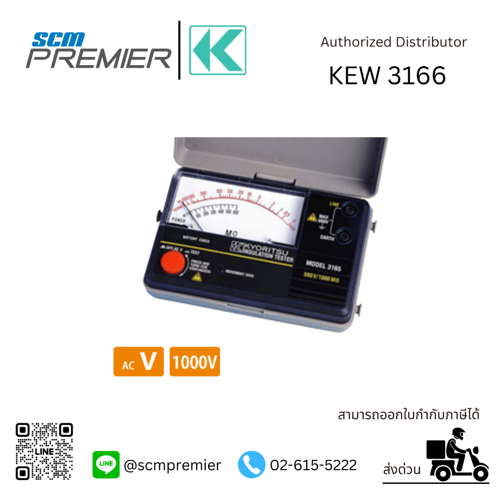 KYORITSU เครื่องทดสอบฉนวนอนาล็อก (ANALOGUE INSULATION TESTER) รุ่น 3166