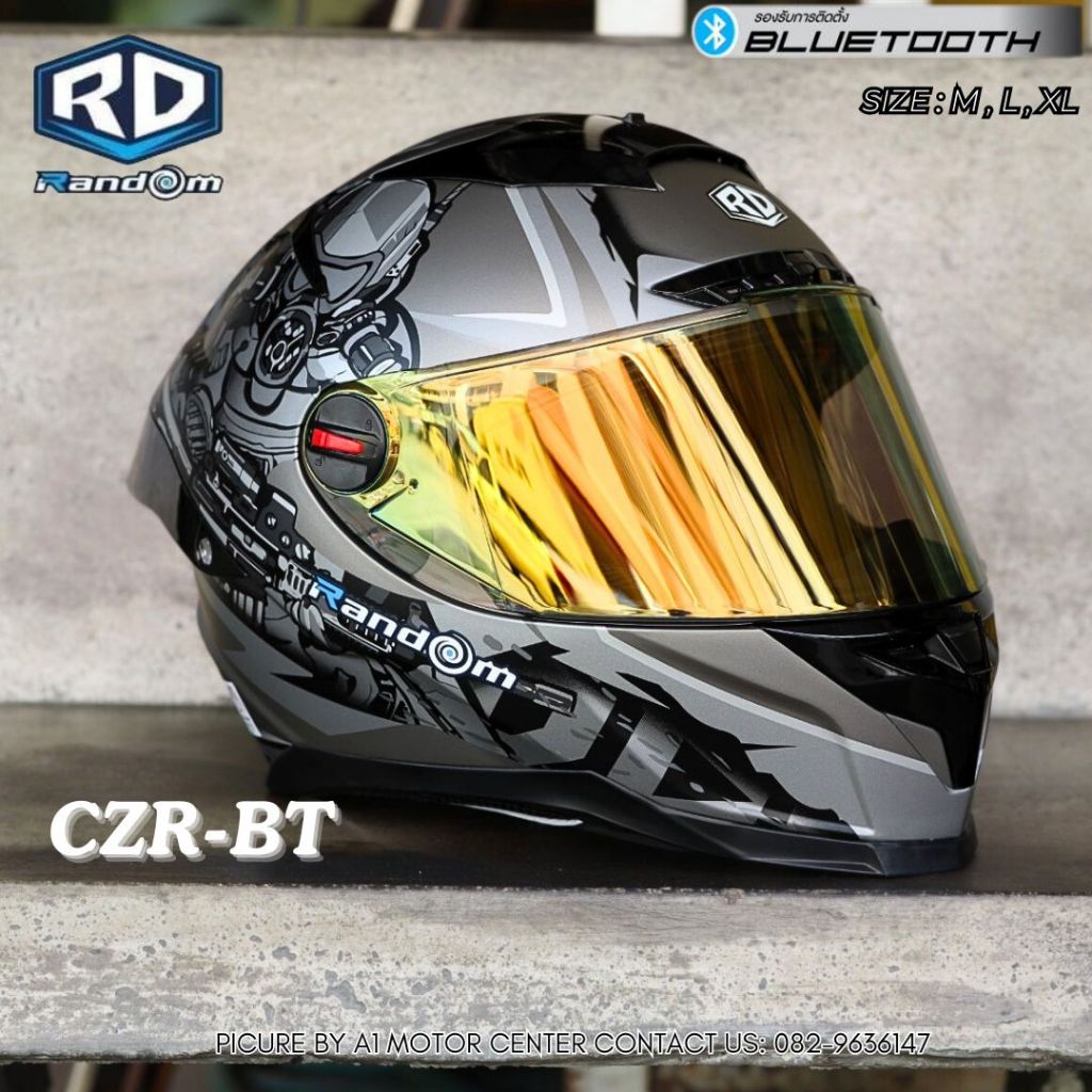 หมวกกันน็อคเต็มใบหุ้มคาง RD รุ่น CZR BT ลายใหม่ Two Gun รองรับการติดบลูทูธ ถอดซักได้ ฟรีถุงผ้า แถมชิวดำฟรีอีก1 แผ่น - รูปที่ 2