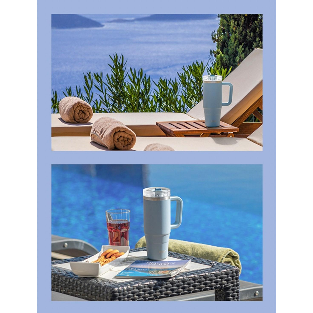 แก้วน้ำเก็บอุณหภูมิ Tyeso สแตนเลสแท้ ใส่ได้ทั้งน้ำร้อนและน้ำเย็น เก็บอุณหภูมิได้นาน มีหลอดดูดน้ำให้ - รูปที่ 5