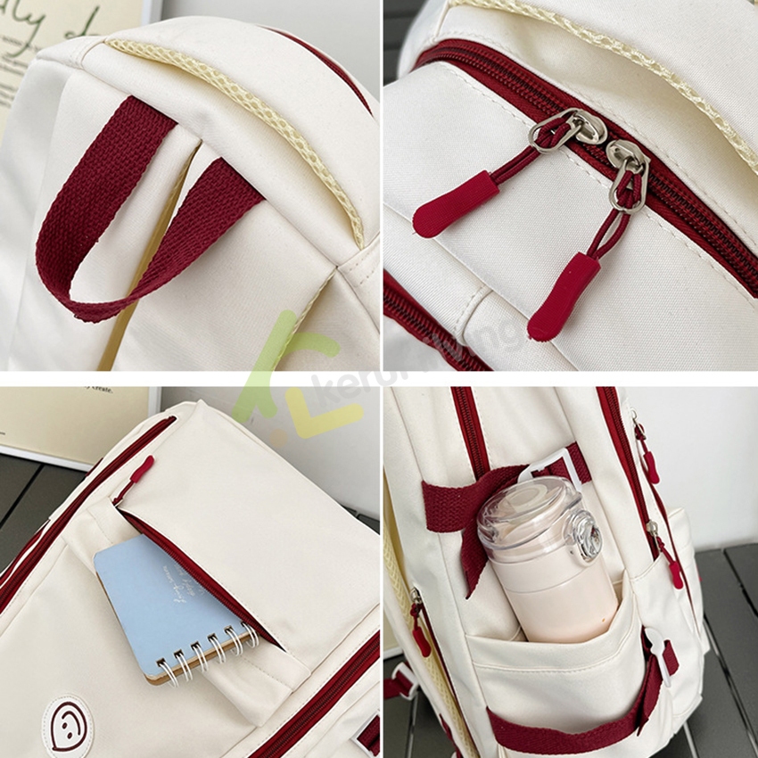 กระเป๋ารูปยิ้ม กระเป๋านักเรียน School bag เป้สะพายหลัง สำหรับผู้ชายเเละผู้หญิง มีหลายช่อง สายปรับได้