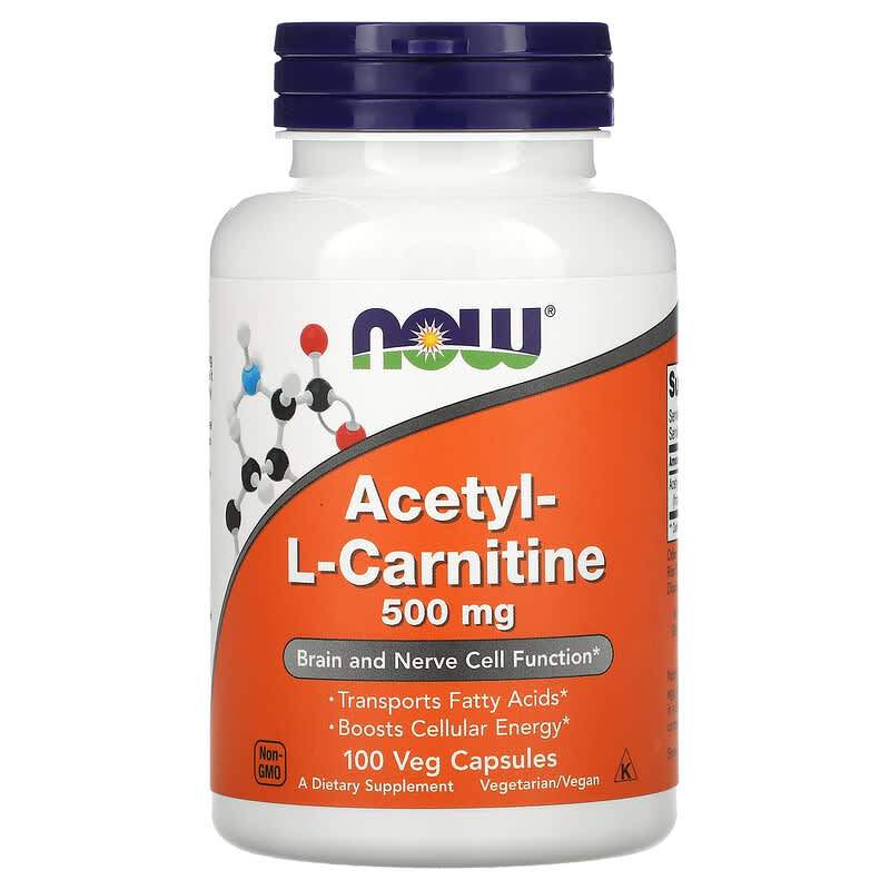 Now Foods, Acetyl-L Carnitine, 500 mg, 100 Veg Capsules